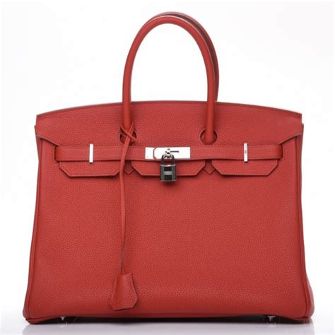 HERMES Togo Birkin 35 Vermillion 217658 